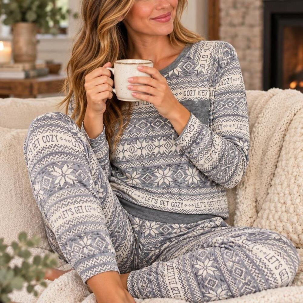 Cuddl duds medium pajama set EUC